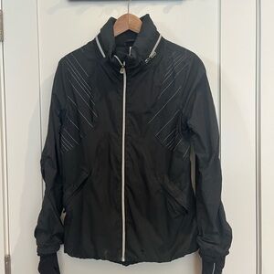 Lululemon early 2000 Black Jacket with hidden hood and White Details